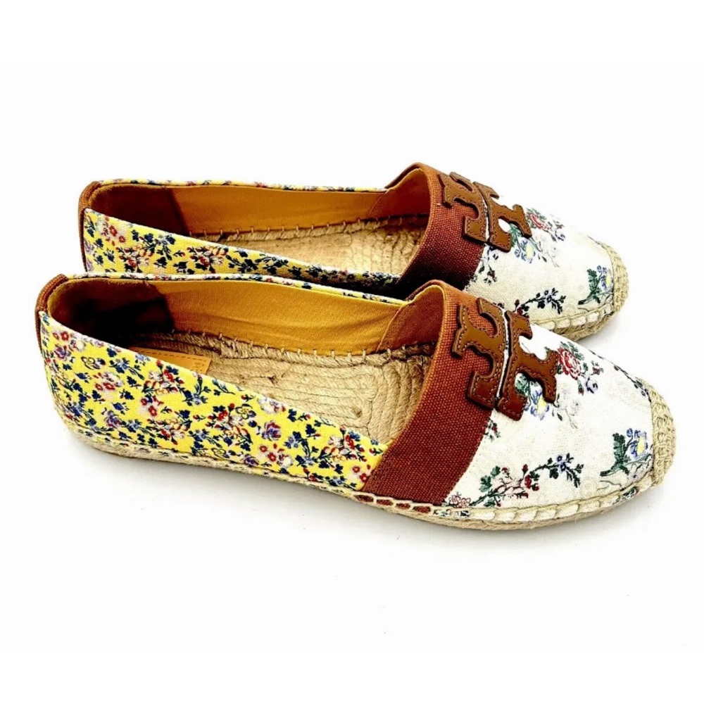 TORY BURCH WESTON FLAT ESPADRILLE FRENCH PAISLEY FLORAL/LIBERTY DITSY SZ US 8.5